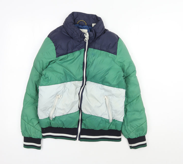 Scotch & Soda Boys Green Colourblock Puffer Jacket, Size 12