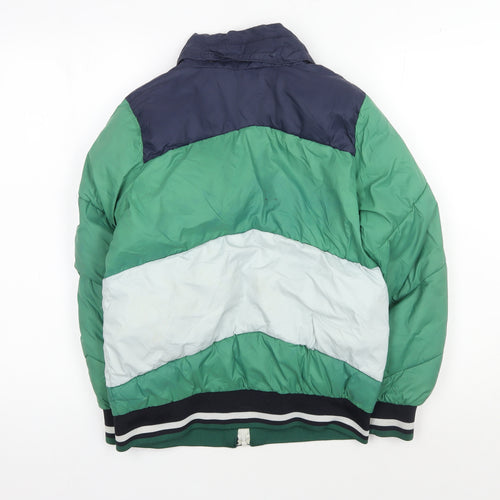 Scotch & Soda Boys Green Colourblock Puffer Jacket, Size 12
