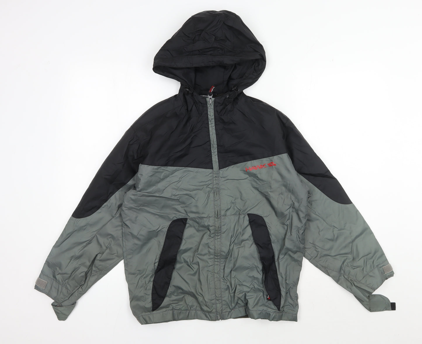 Hawk Unisex Adults Black Grey XS Windbreaker Jacket