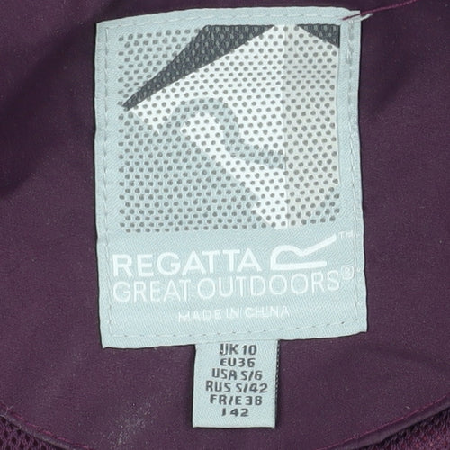 Regatta Women's Purple Rain Jacket, Size 10, Hooded