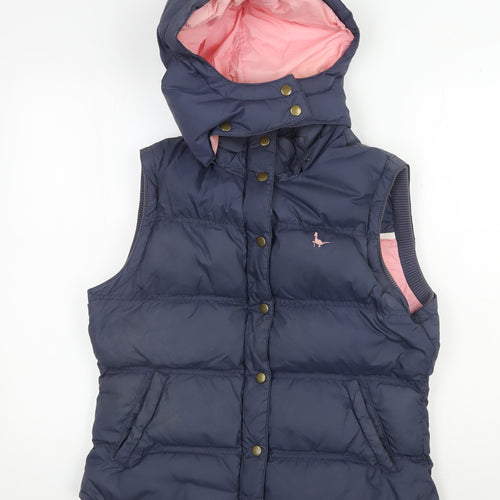 Jack Wills Teens Blue Puffer Waistcoat Snap Closure