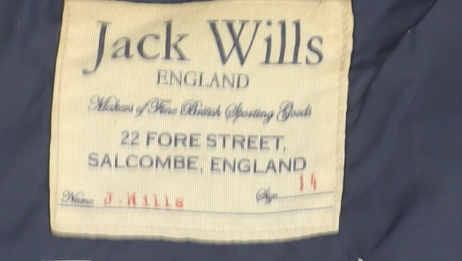 Jack Wills Teens Blue Puffer Waistcoat Snap Closure