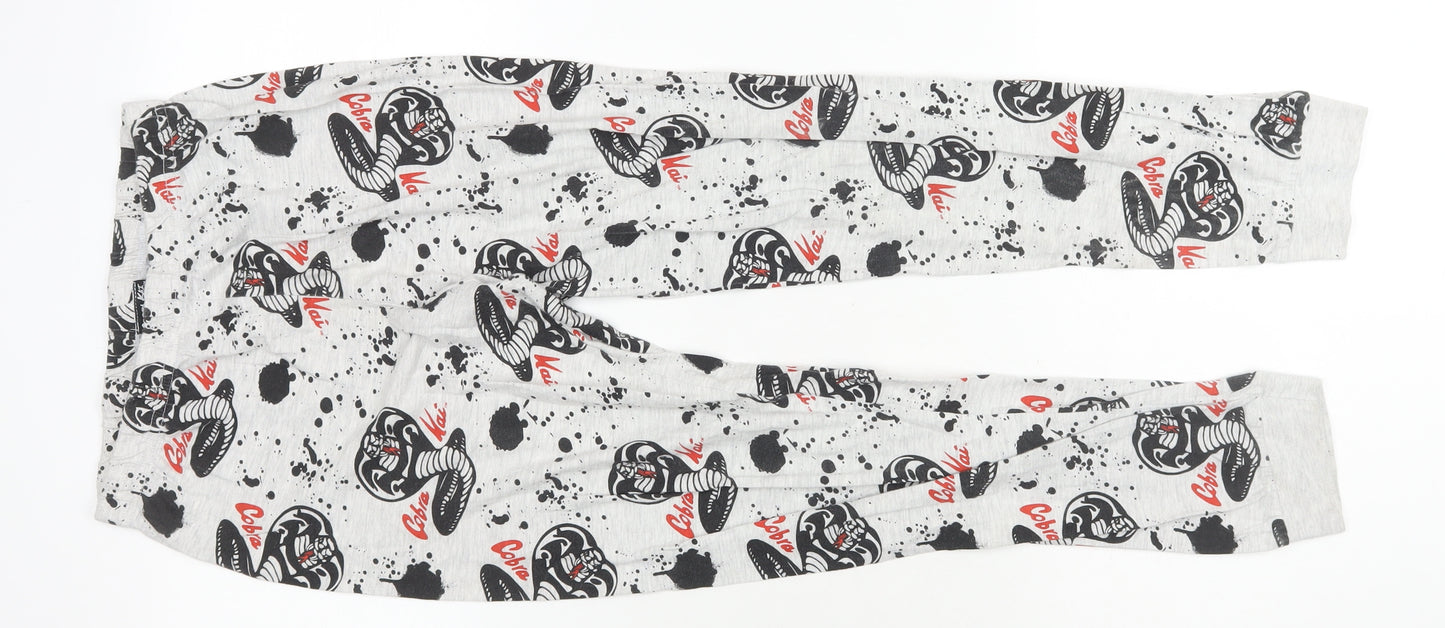 Cobra Kai Boys Grey Lounge Pants 10-11 Years Graphic Print