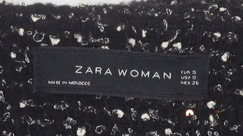 Zara Women's Black Tweed Biker Jacket S