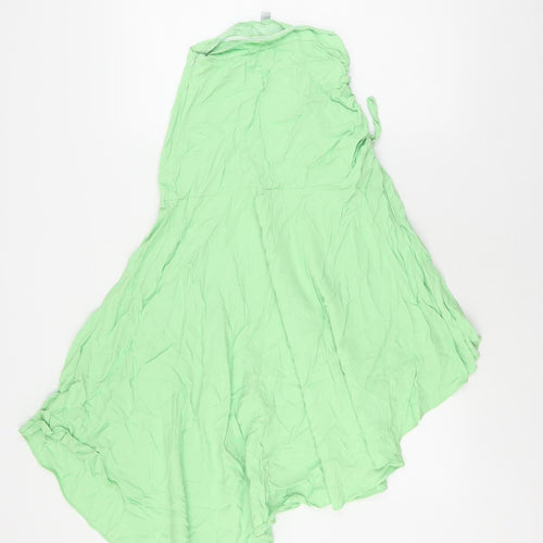 ASOS Women's Green Skirt Size 4 Viscose Elastic Waist