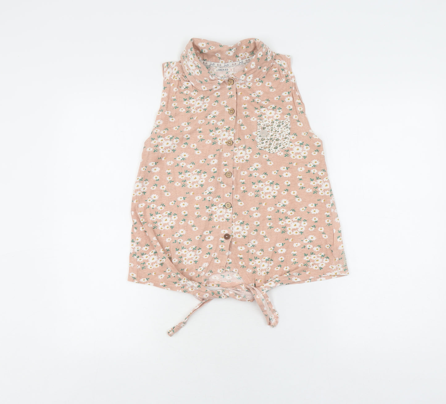 Soulcal & Co Floral Button-Up Sleeveless Shirt