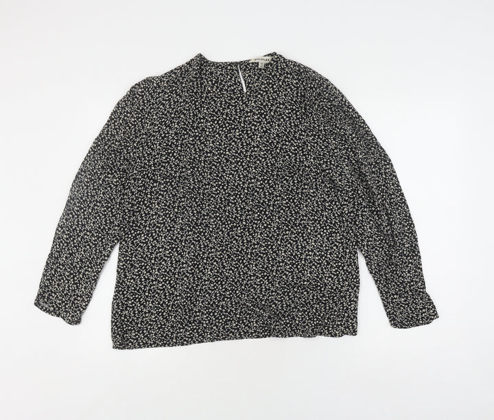 Whistles Women's Black Floral Blouse Size 12
