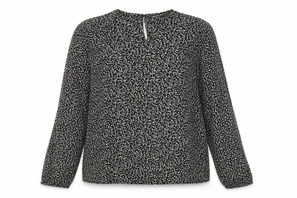 Front view of Whistles Women's Black Floral Blouse, size 12