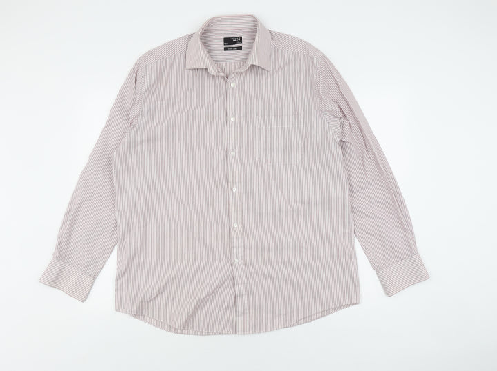 Thomas Nash Men's Multicoloured Striped Shirt, Size 16.5