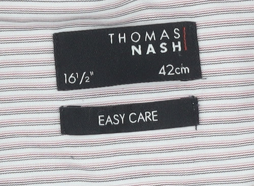 Thomas Nash Men's Multicoloured Striped Shirt, Size 16.5