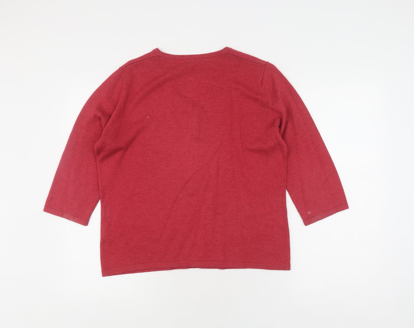 Eastex Women's Red Henley Jumper, Size 12