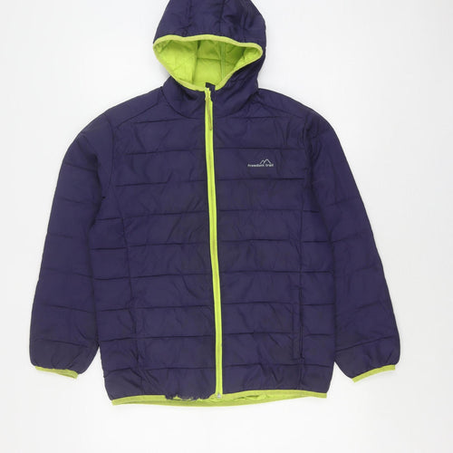Freedom Trail Boys Blue Hooded Puffer Jacket 11-12Y
