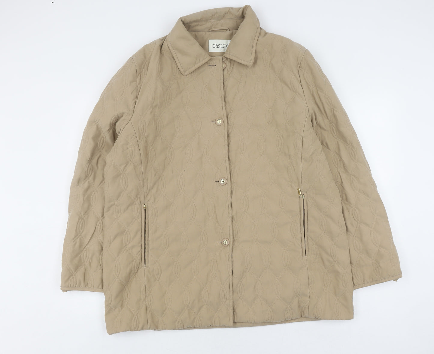 Eastex Women's Beige Quilted Coat - Size 18, Casual