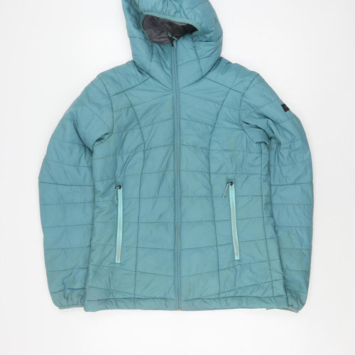 Decathlon Women's Blue Puffer Jacket-Mid-Length Hooded