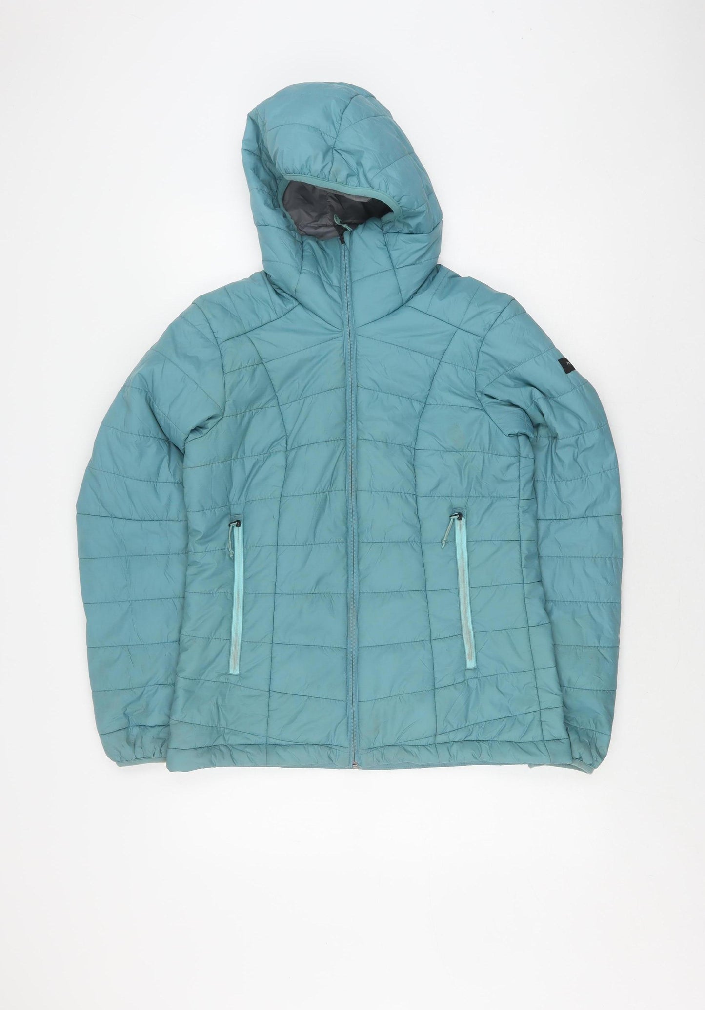 Decathlon Women's Blue Puffer Jacket-Mid-Length Hooded