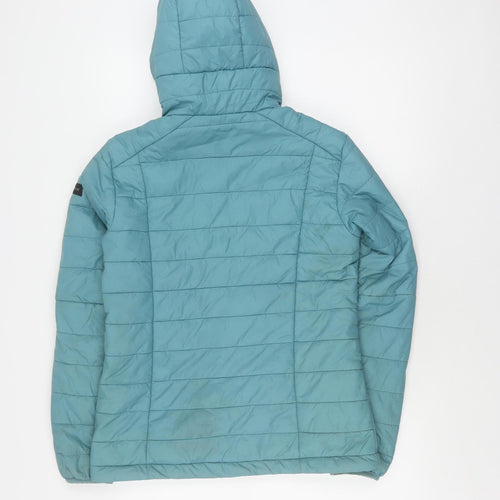 Decathlon Women's Blue Puffer Jacket-Mid-Length Hooded