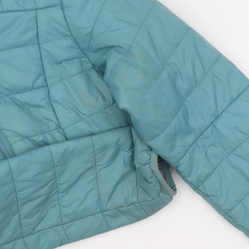 Decathlon Women's Blue Puffer Jacket-Mid-Length Hooded