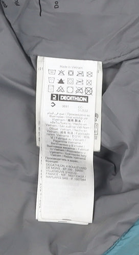 Decathlon Women's Blue Puffer Jacket-Mid-Length Hooded