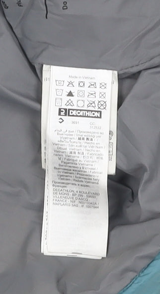 Decathlon Women's Blue Puffer Jacket-Mid-Length Hooded