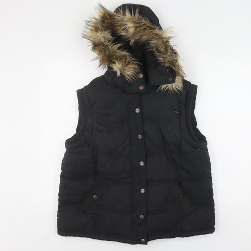Animal Women's Black Puffer Waistcoat Size 16