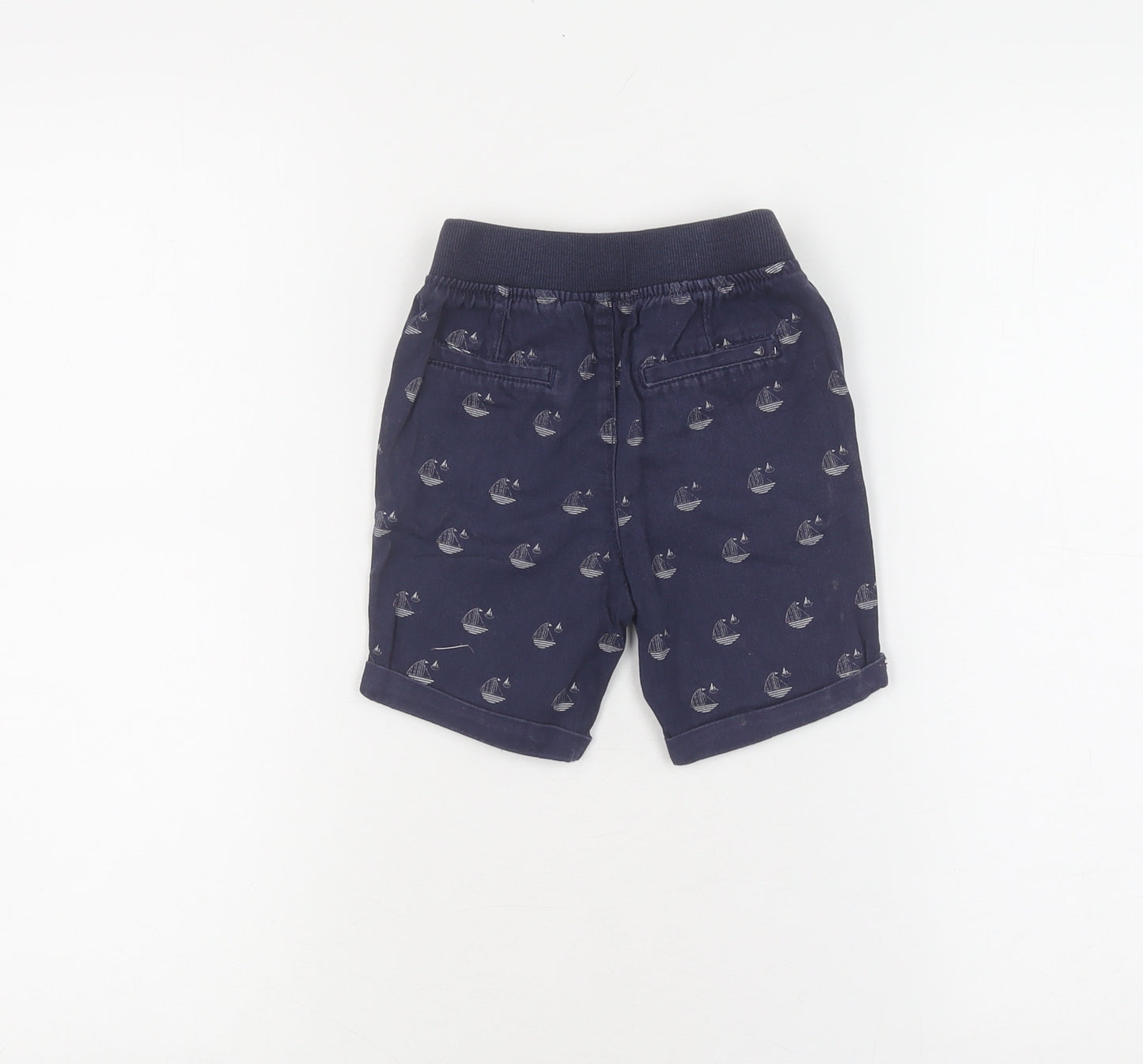 M&Co Unisex Toddler Blue Cotton Shorts 18-24 Months Nautical
