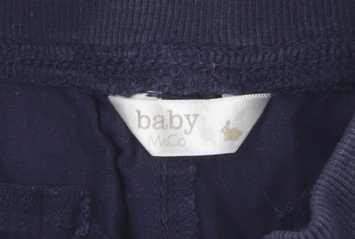 M&Co Unisex Toddler Blue Cotton Shorts 18-24 Months Nautical