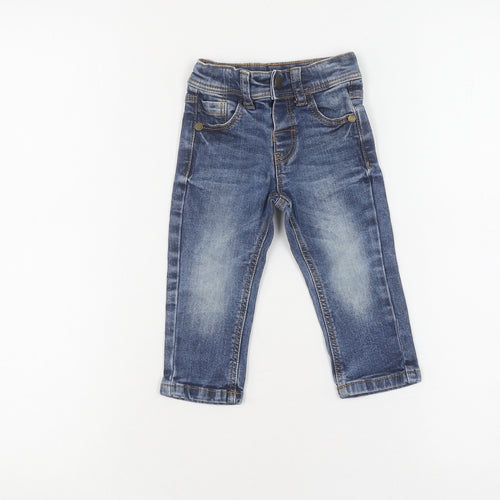 Marks and Spencer Blue Unisex Baby Jeans - 9-12 Months