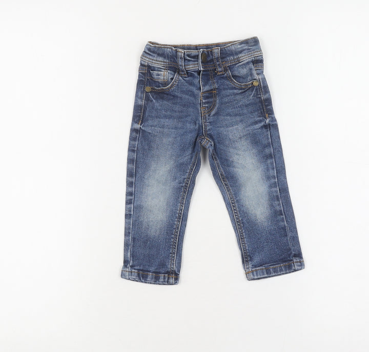 Marks and Spencer Blue Unisex Baby Jeans - 9-12 Months
