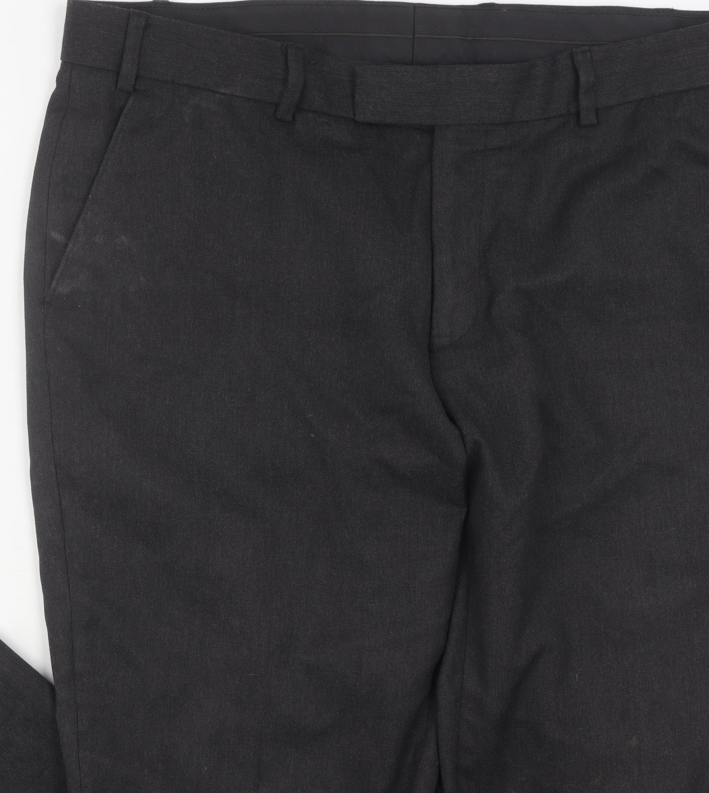 Burton Men's Black 38 Trousers Polyester Viscose