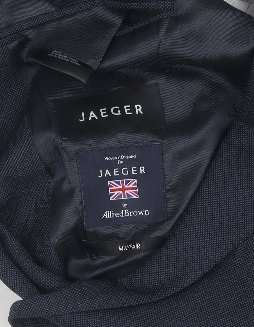 Jaeger Men's Blue Single-Breasted Blazer 48R
