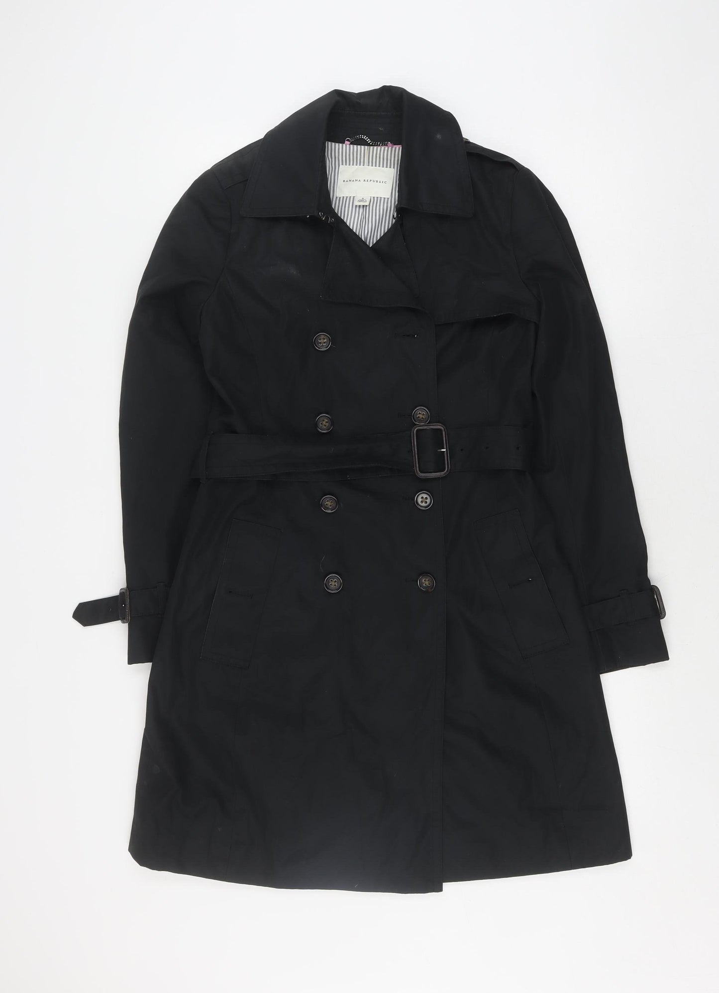 Banana Republic Women's Black Trench Coat, Size S