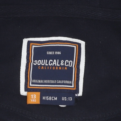 SoulCal & Co Girls Black Full Zip Hoodie 13 Years