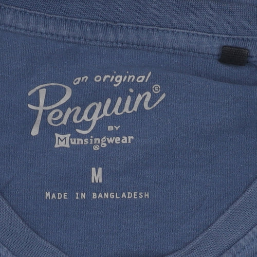 Penguin Men's Blue Crew Neck T-Shirt - Size M