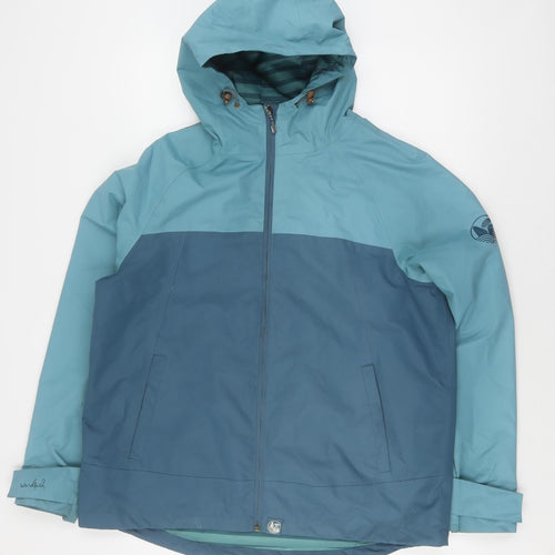Weird Fish Women's Blue Waterproof Rain Coat Size 16