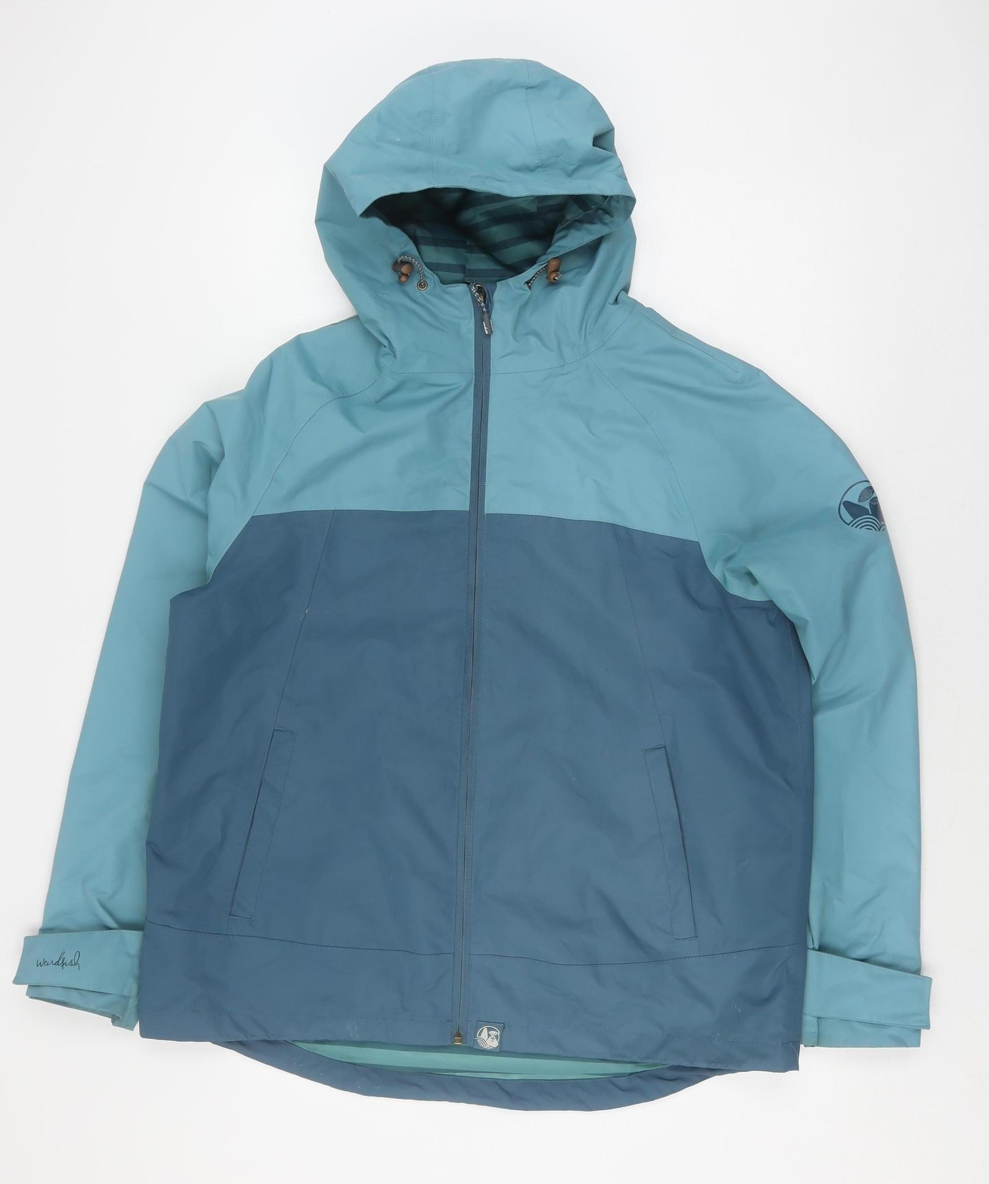 Weird Fish Women's Blue Waterproof Rain Coat Size 16