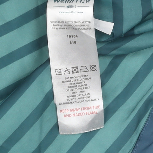 Weird Fish Women's Blue Waterproof Rain Coat Size 16