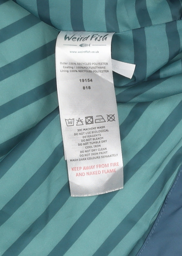 Weird Fish Women's Blue Waterproof Rain Coat Size 16