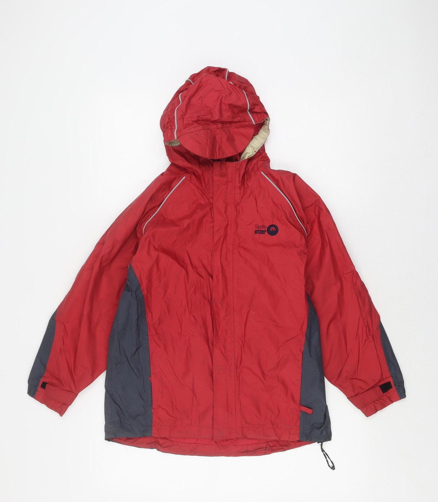 Spotty Otter Boys Red Parka Coat, Size 9-10 Years