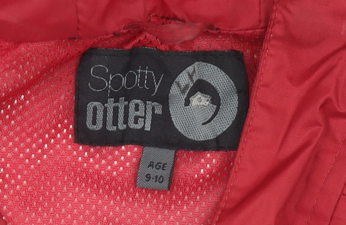 Spotty Otter Boys Red Parka Coat, Size 9-10 Years
