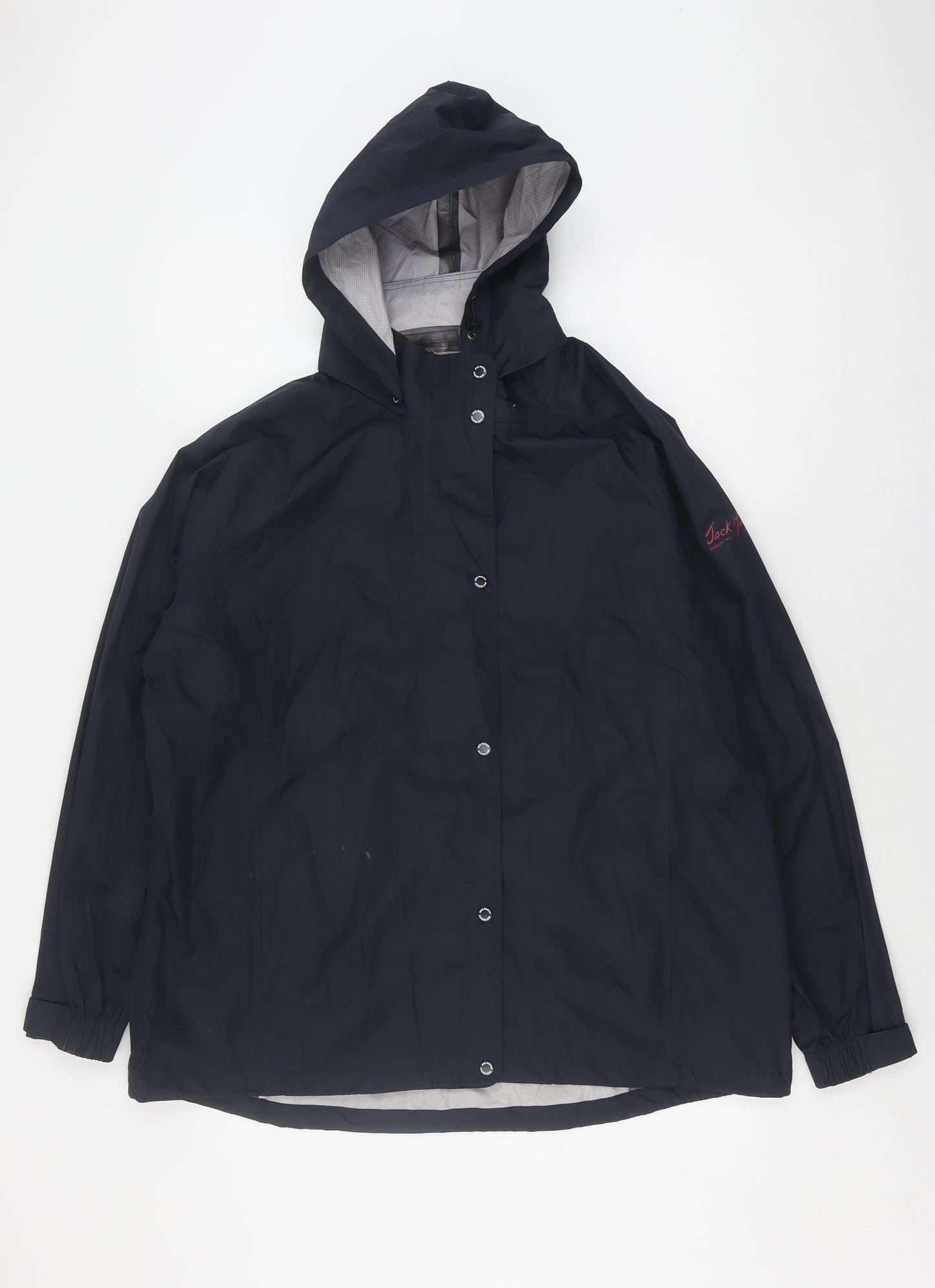 Jack Murphy Women's Black Hooded Rain Coat, Size 18