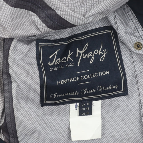 Jack Murphy Women's Black Hooded Rain Coat, Size 18