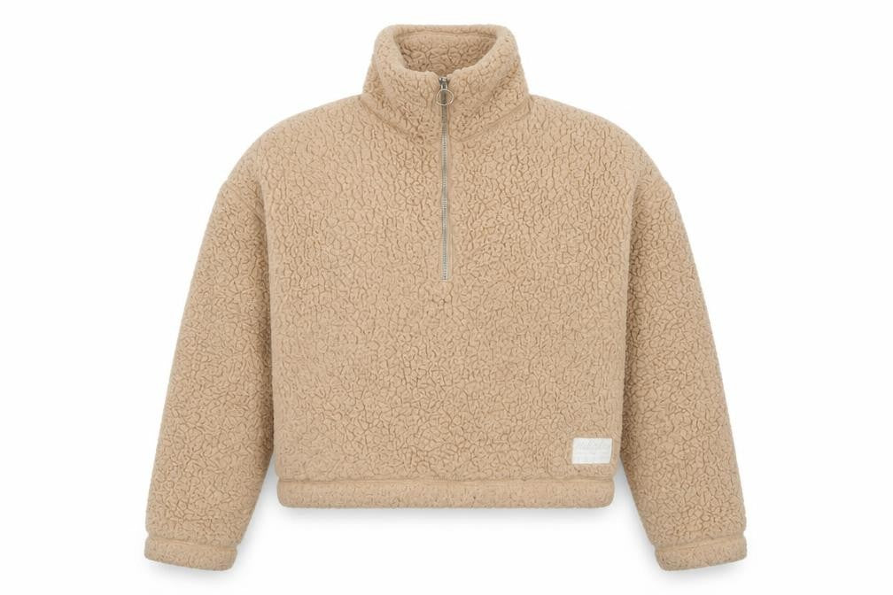 Front view of Hollister Women's Beige Pullover Hoodie XS