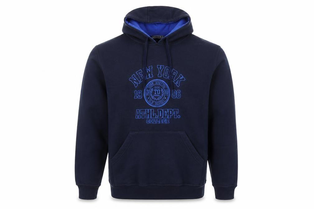 Front view of Maritime Men's Blue Pullover Hoodie M