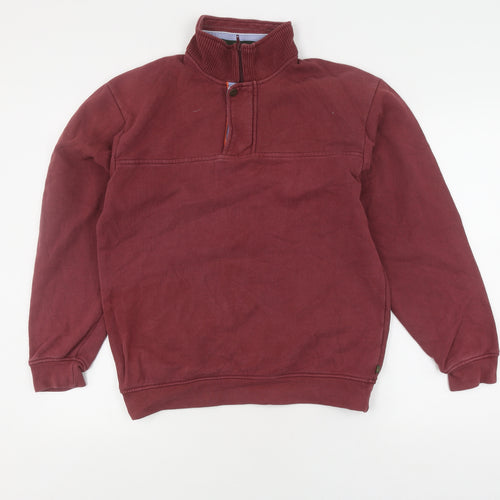 Orvis Men's Red Pullover Sweatshirt, Size S, Mock Neck