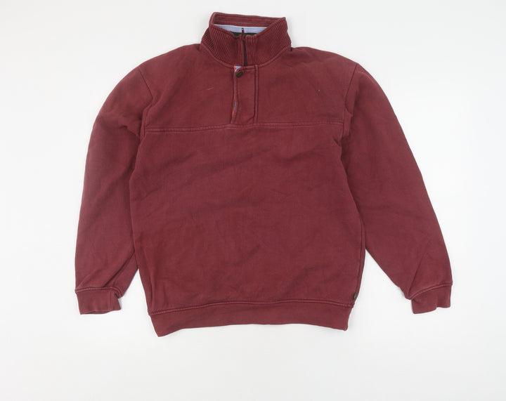 Orvis Men's Red Pullover Sweatshirt, Size S, Mock Neck