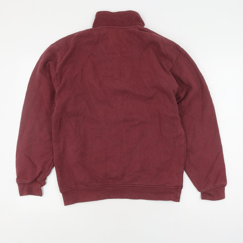 Orvis Men's Red Pullover Sweatshirt, Size S, Mock Neck