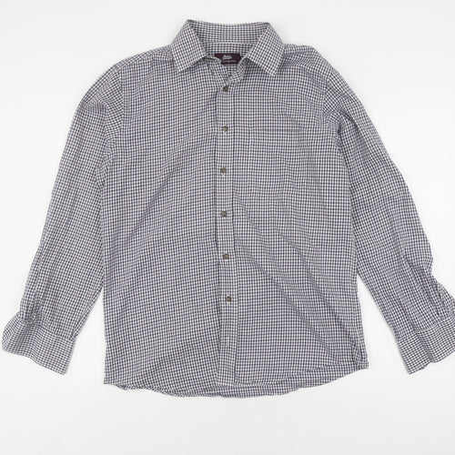 Marks and Spencer Men's Check Shirt 39in Multicoloured