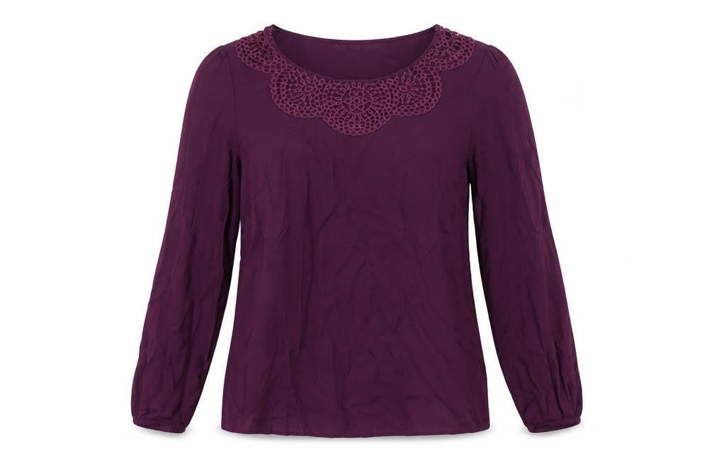 Front view of Boden Women's Purple Long Sleeve Tunic Blouse, size 12