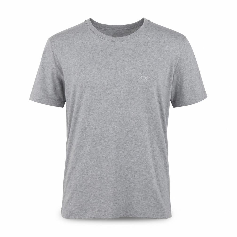Front view of Hugo Boss Men's Grey Cotton T-Shirt, size S, Short Sleeve