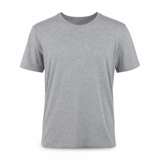 Front view of Hugo Boss Men's Grey Cotton T-Shirt, size S, Short Sleeve